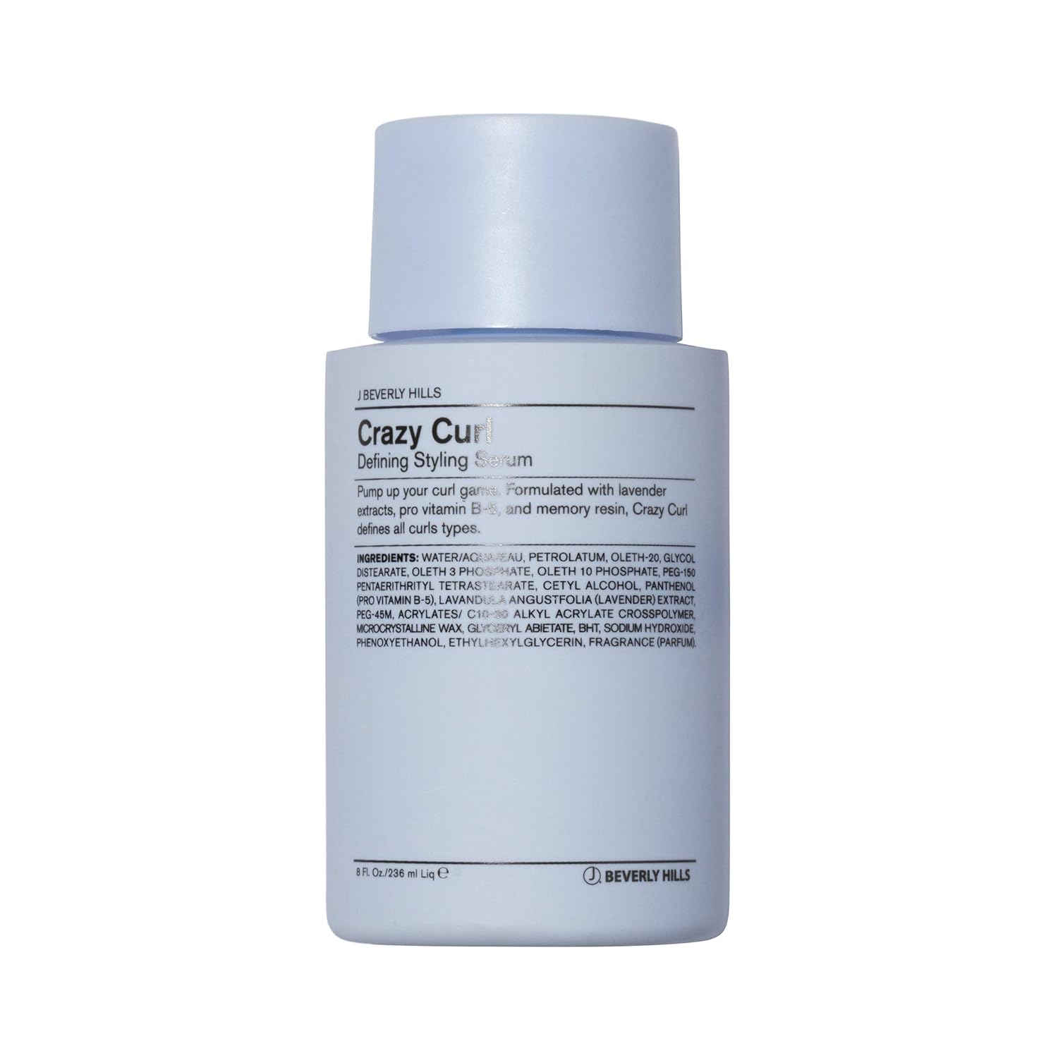 J Beverly Hills Blue Crazy Curl Defining Styling Serum with Vitamin B5 for Defined Curls, 8
