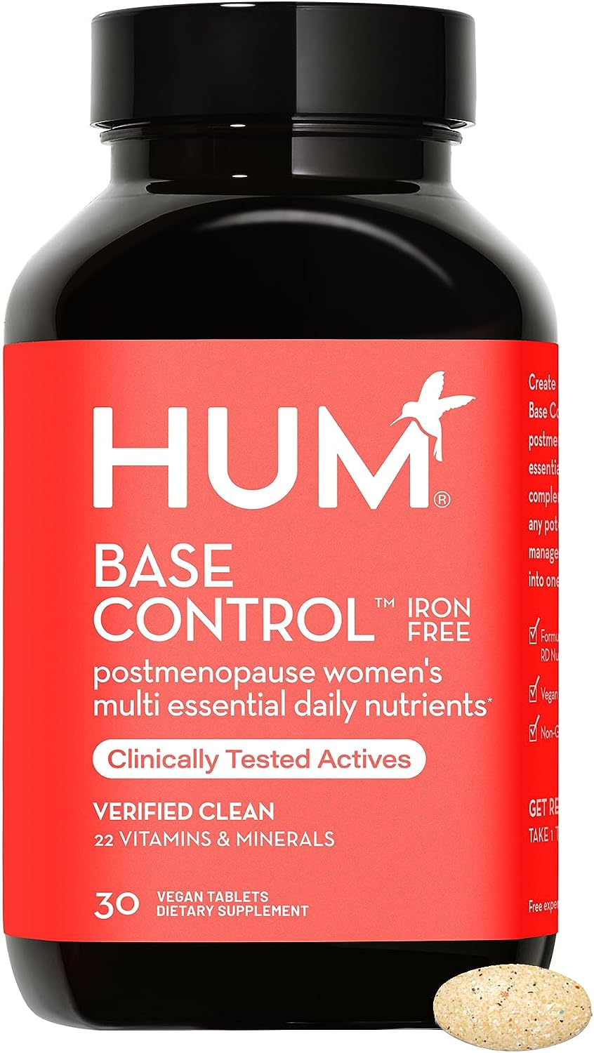 HUM Base Control -Iron Free,Daily Women's Minerals with B Complex, Vit