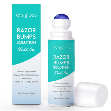 Evagloss Razor Bumps Solution- After Shave Repair Serum for Ingrown and Burns, Dark Spot Corrector Skin Lightening, Roll-On for Men and Women -100g