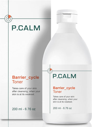 PCALM Barrier Cycle Super Soothing Calming Essence Toner - Chamomile Azulene Centella Asiatica Tea Tree serum Alcohol-Free P.CALM Vegan Toner for Dry Oily Sebum Acne-Prone Sensitive Irritated Skin