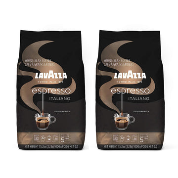Lavazza Caffe Espresso Italiano Whole Bean Coffee Blend, Medium Roast, Bag (Pack of 2)
