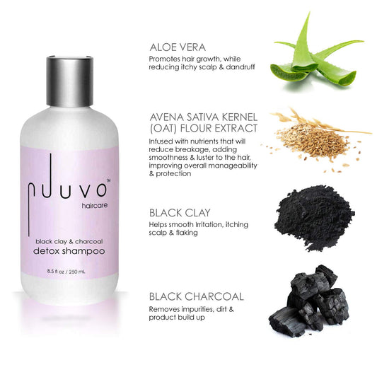 Nuuvo Haircare Black Clay & Charcoal Detox Shampoo - 8.5oz, 