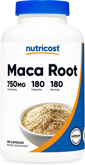 Nutricost Maca Root (Lepidium meyenii) 750mg, 180 Capsules, 180 Servings