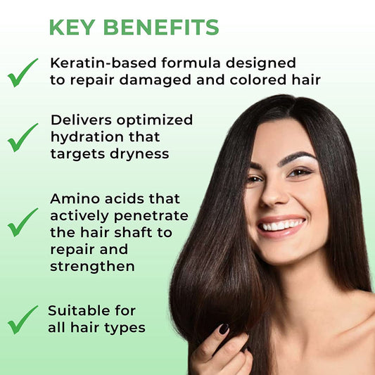 Kashmir Keratin Enriched Conditioner Hydrating Sulfate Paraben Free For All Types Of Hair &Dry Damaged Hair NEW PRESENTATION (32 . )