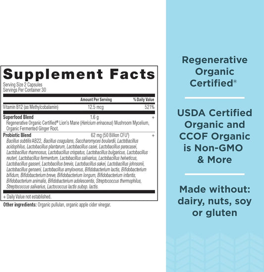 Ancient Nutrition Regenerative Organic Certified Probiotics, Extra Str