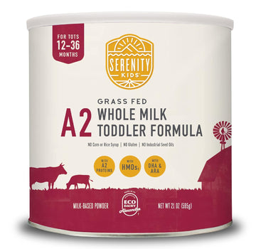 Serenity Kids Toddler Formula Powder Drink Made with Grass Fed Organic A2 Whole Milk | Easy to Digest, Clean Ingredients | Clean Label Project Purity Award Certified | 21 oz Can