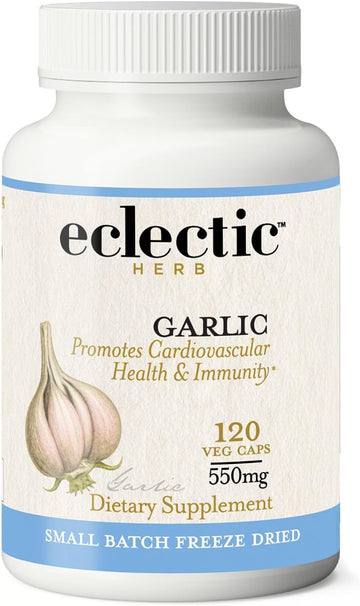 Eclectic Institute Raw Freeze-Dried Non-Gmo Garlic Capsules | Overall Health & Immune Support | 120 Ct