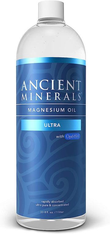 Ancient Minerals Magnesium Oil Ultra with OptiMSM, Refill 33.8 oz. - P