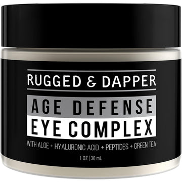 Rugged & Dapper Men's Eye Cream for Dark Circles, Puffiness, Wrinkles & Puffy Eyes, Unscented Gel with Hyaluronic Acid, Vitamin E, Argan Oil, 1