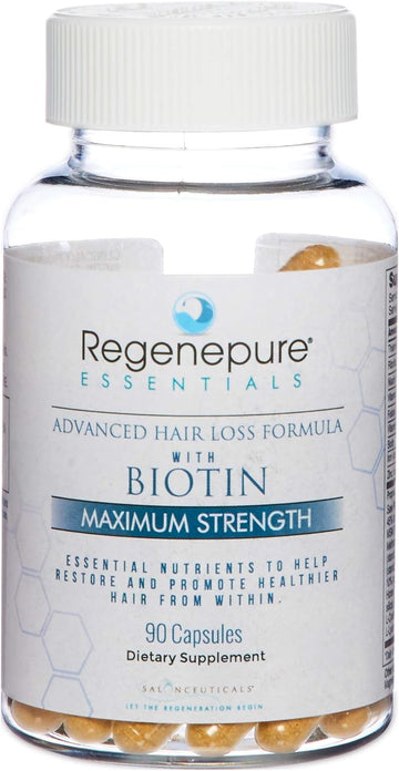 REGENEPURE Essentials Supplement - Vitamins for Hair Loss with Biotin for Hair Growth– 90 Capsules