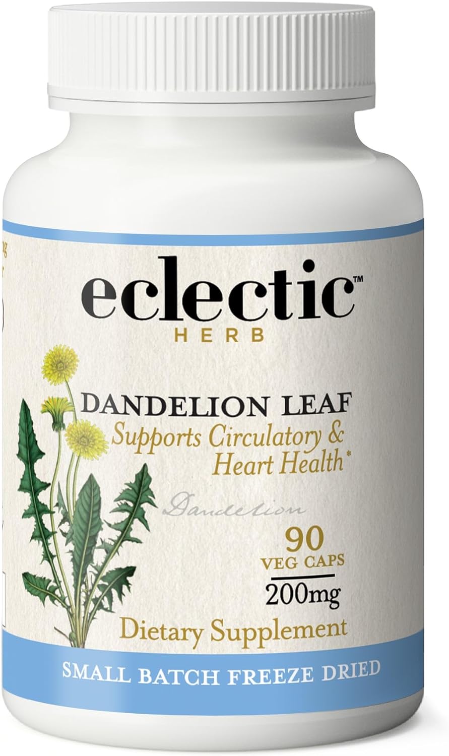 Eclectic Institute Raw Freeze-Dried Dandelion Leaf | Organic Supplement to Support Cleansing & Digestive Function | 90 C