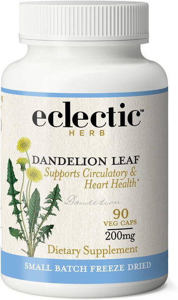 Eclectic Institute Raw Freeze-Dried Dandelion Leaf | Organic Supplement to Support Cleansing & Digestive Function | 90 C