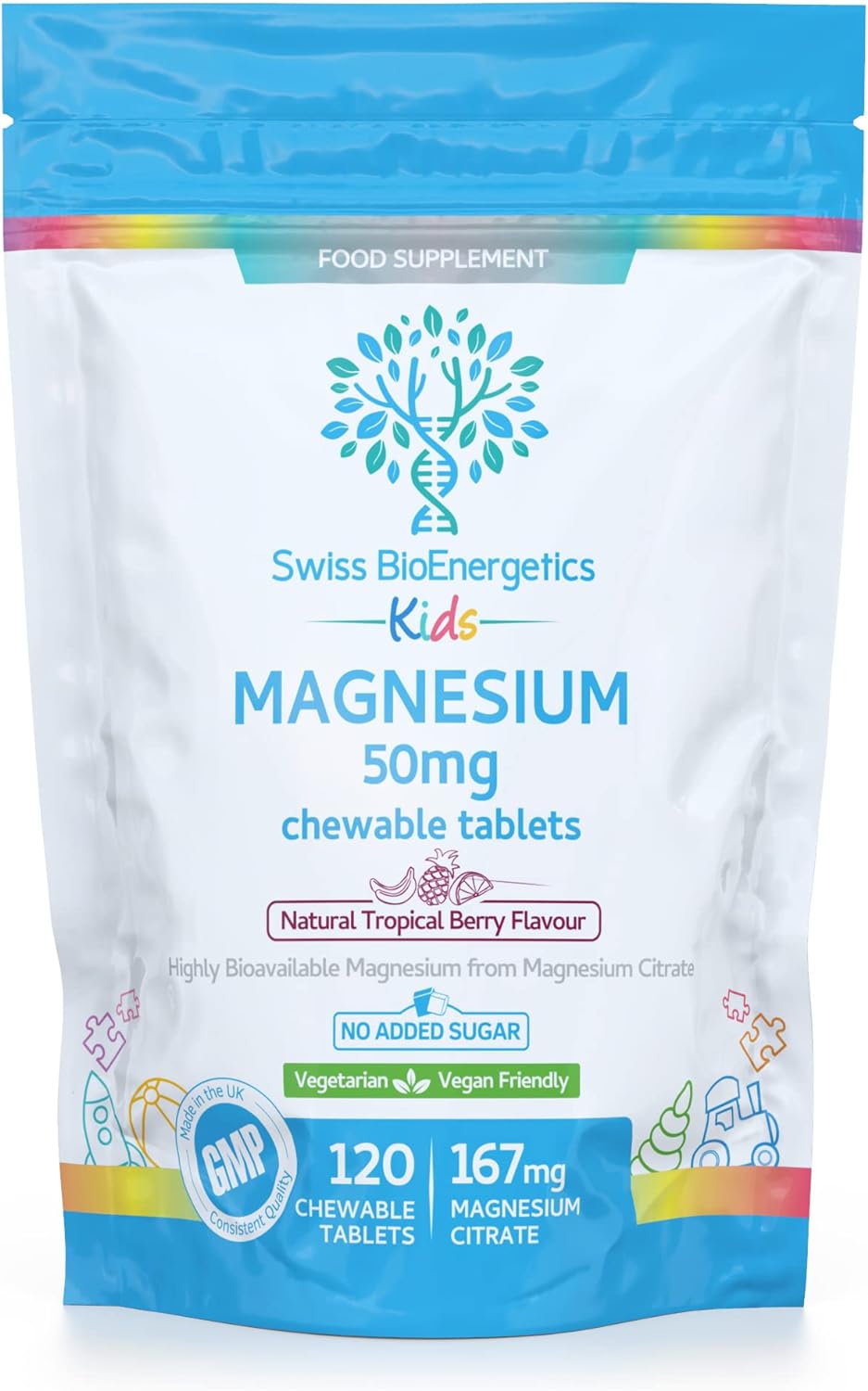 Magnesium Chewable Tablets 50mg ? Balanced Dosage for Children from 16132 Grams