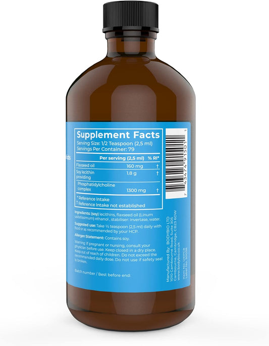 BodyBio Brain Supplement 8 oz - Pure Phospholipid Complex for Healthy