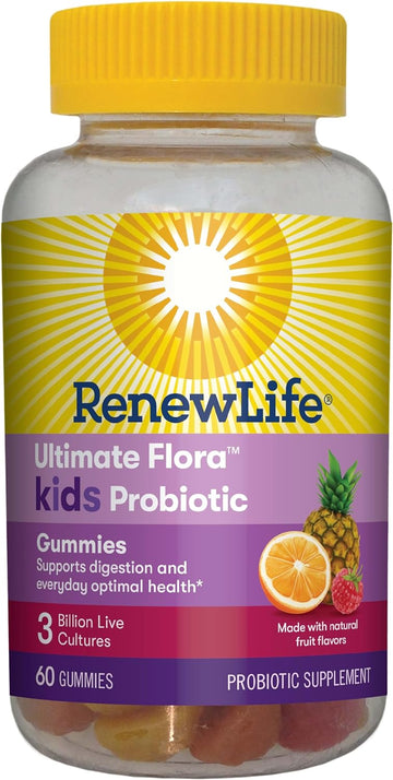 Renew Life Kids Probiotic Gummies, Daily Supplement Supports Overall H4.8 Ounces