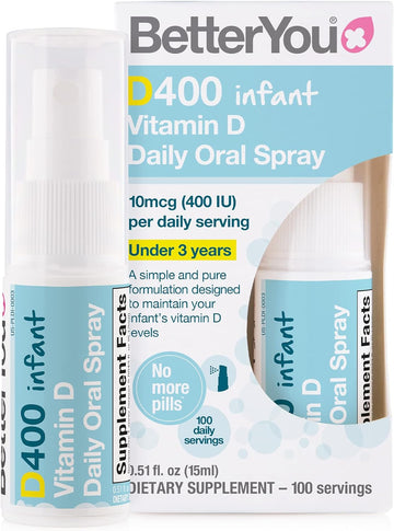 Betteryou D400 Infant Vitamin D Oral Spray - Convenient Alternative Fo