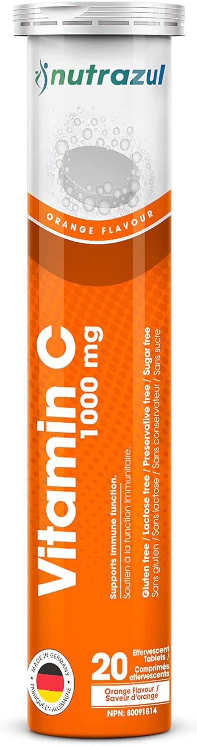 Nutrazul Vitamin C 1000mg Effervescent Tablets- Orange 20?s | 20 Days