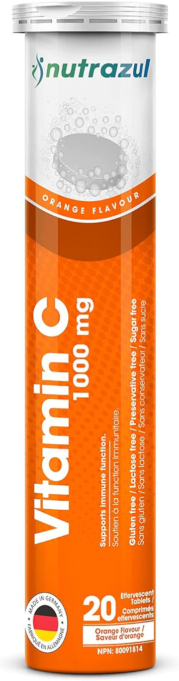 Nutrazul Vitamin C 1000mg Effervescent Tablets- Orange 20?s | 20 Days