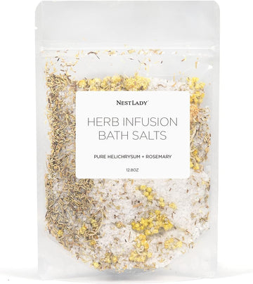 NESTLADY Pure Helichrysum Rosemary Detox Bath Salt | Relaxing | Antioxidants | Anti-inammatory | Anti-Aging 12.8
