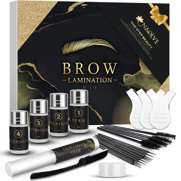 Eyebrow Lamination Kit | NAOLVE Brow Lamination Kit | At Home DIY Perm For Your Brows | Professional DIY Perm Kit for Instant Eyebrow Lift | Brow Brush And Micro Brushes Added ?Easy for Beginners?