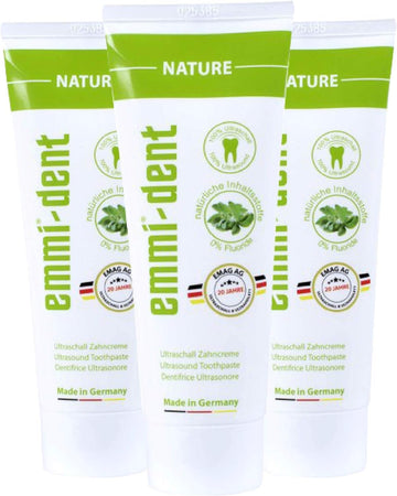 Emmi-dent Ultrasonic Toothpaste with Nano-Bubbles (Nature Extra Mild with no uoride, 3 Pack)