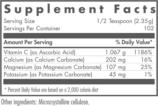 NutriCology Buffered Vitamin C Powder - Calcium, Magnesium, Potassium
