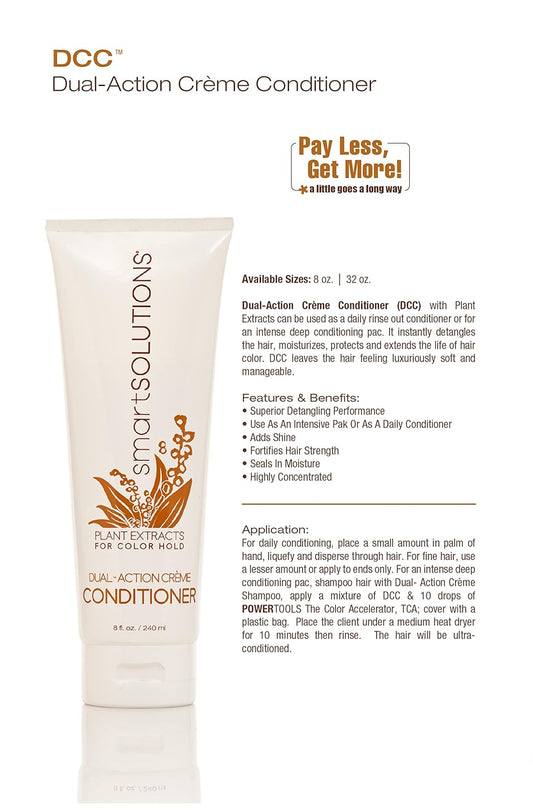 smartSOLUTIONS Dual-Action Creme Conditioner | Sulfate, Paraben & Sodium Chloride Free | Color Safe & Chemically Treated Hair Safe… (32  )