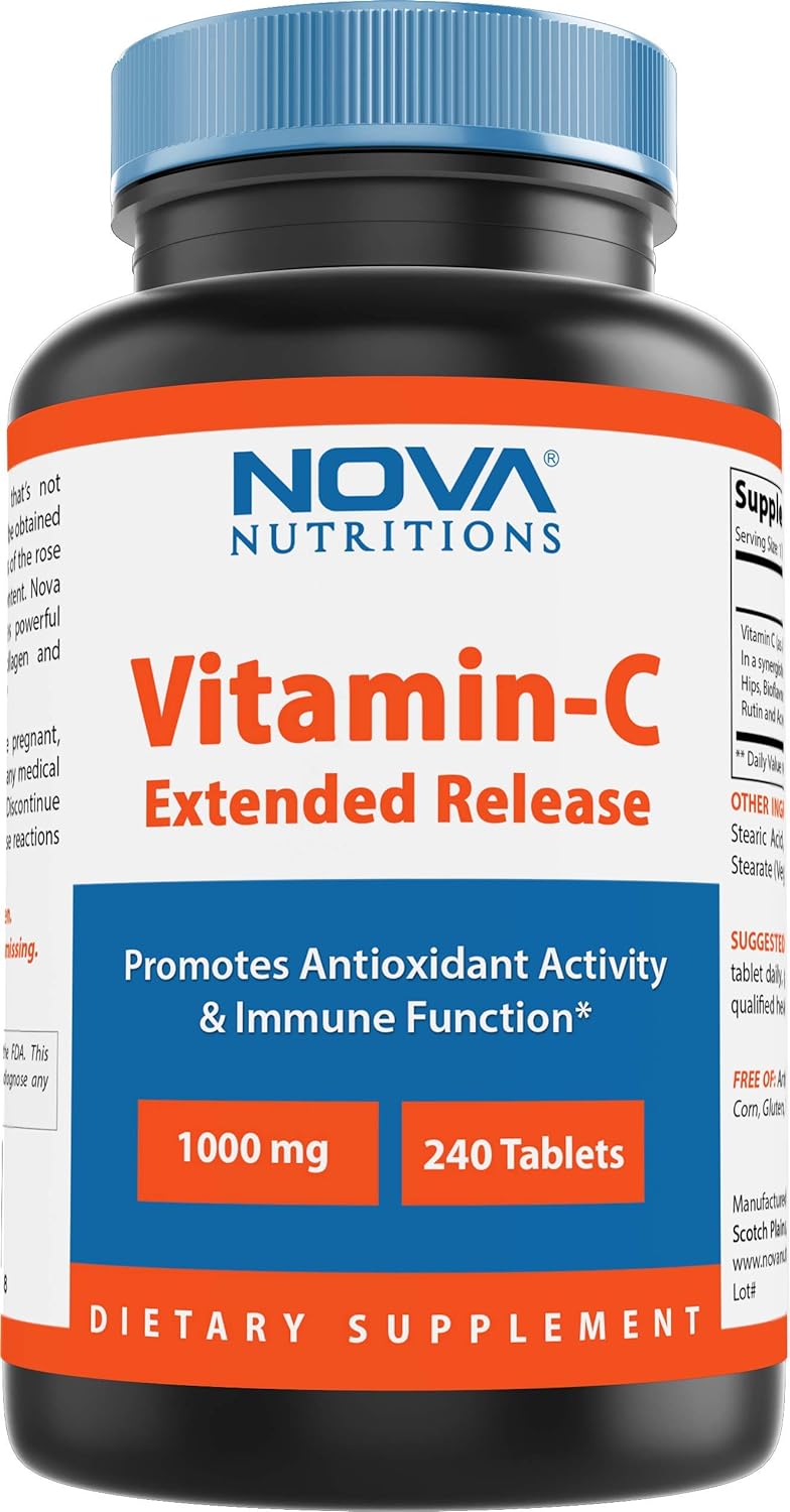 Nova Nutritions Vitamin C 1000 mg 240 Tablets (Extended Release) Made