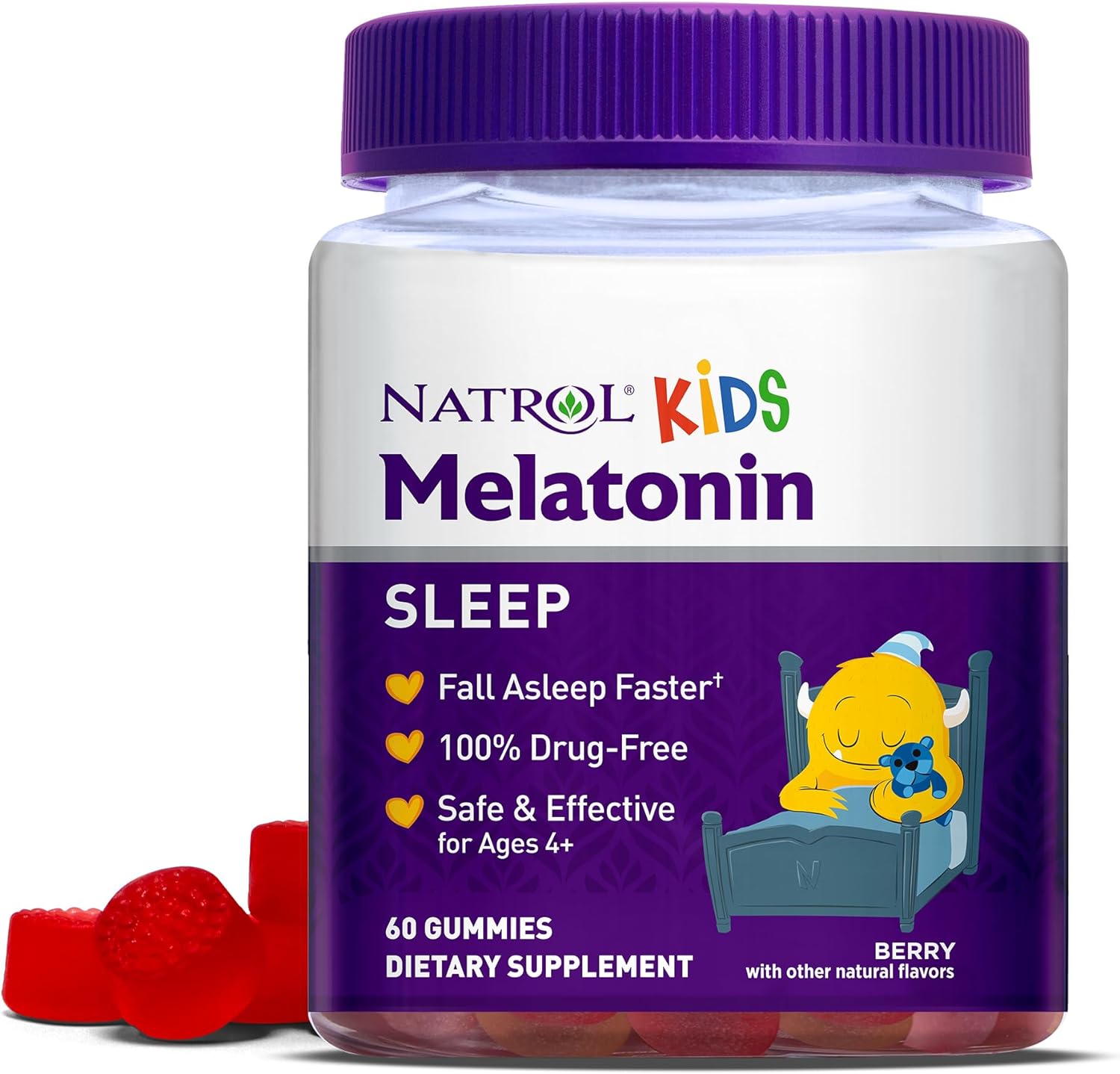 Natrol Kids Melatonin 1Mg, Dietary Supplement For Restful Sleep, 60 Be