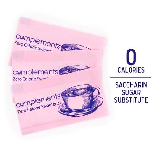 Complements Zero Calorie Saccharin Pink Sweetener Packets, 2000 Count