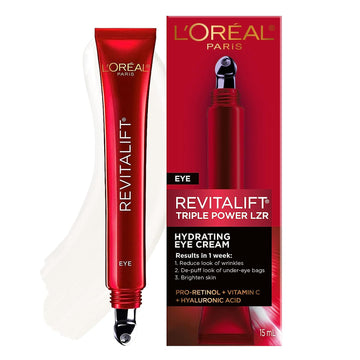 L'Oreal Paris Revitalift Triple Power Anti-Aging Eye Cream, Pro Retinol, Hyaluronic Acid & Vitamin C, Reduce Wrinkles & Puffiness 0.5 .