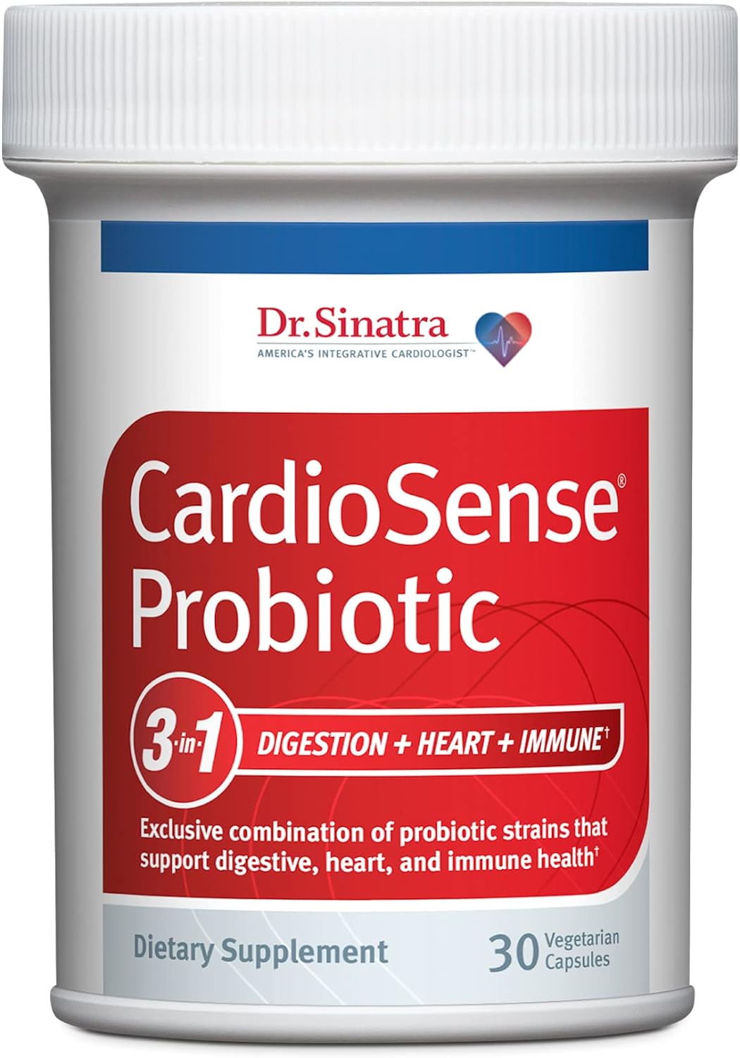 Dr. Stephen Sinatras Cardiosense Probiotic Delivers 12 Billion Cfus O1.76 Ounces