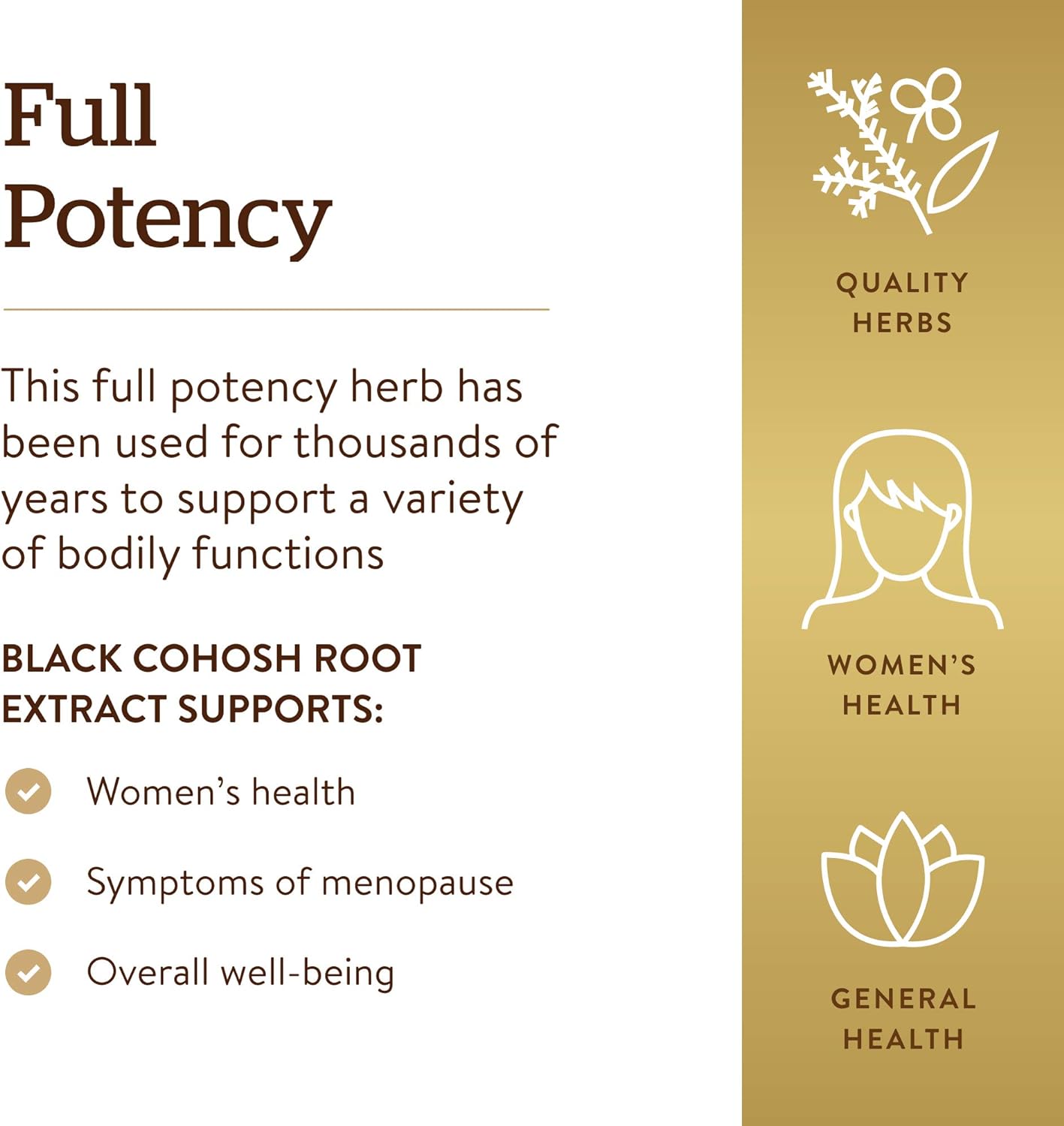 Solgar Standardized Full Potency Black Cohosh Root Extract Vegetable C