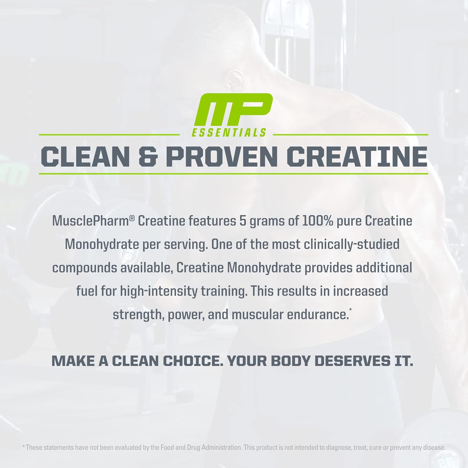 Muscle Pharm Essentials Creatine, Unflavored - Ultra-Pure 100% Creatin