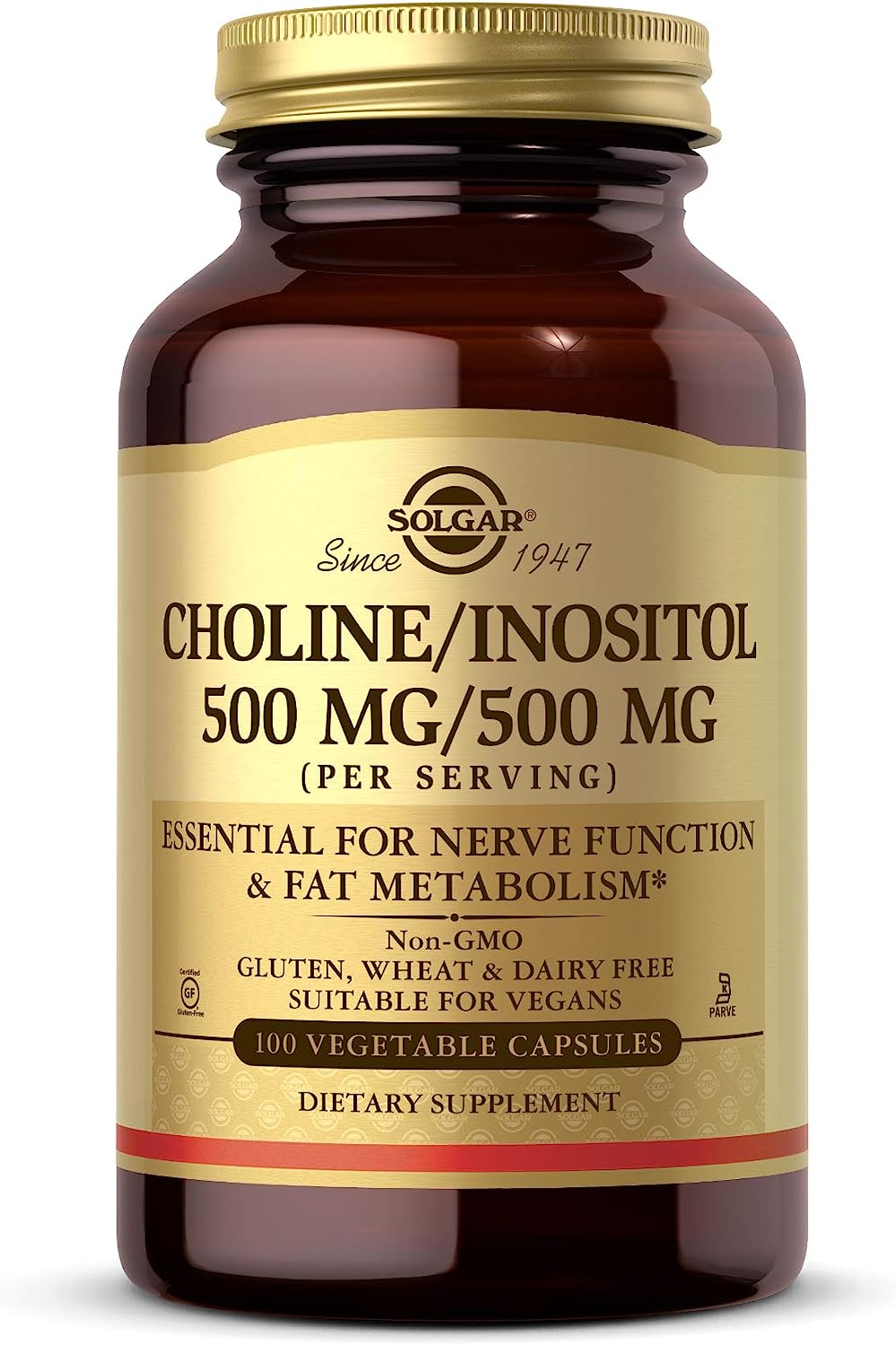 Solgar Choline/Inositol 500 Mg/500 Mg, 100 Vegetable Capsules - Energy