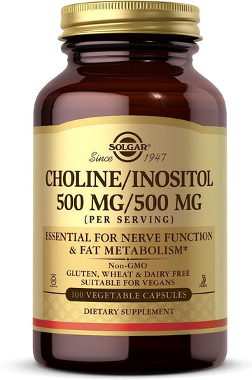 Solgar Choline/Inositol 500 Mg/500 Mg, 100 Vegetable Capsules - Energy