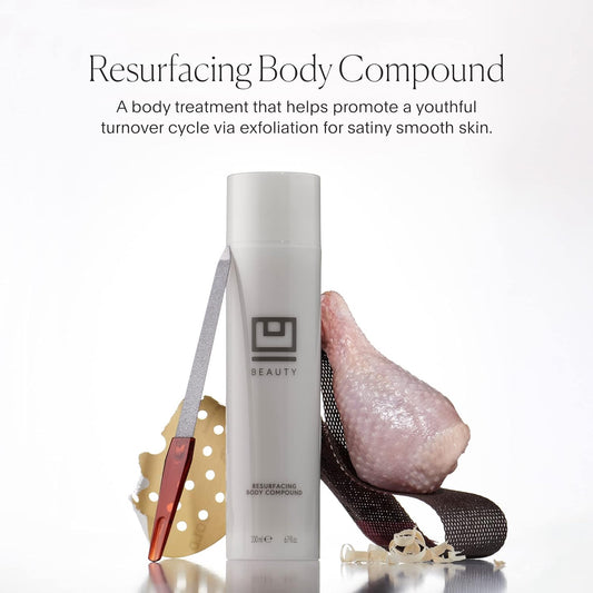 U Beauty Resurfacing Body Compound - Anti-Aging AHA Body Serum, Salicylic & Glycolic Acid Help Manage the Look of Keratosis Pilaris & Uneven Tone - Hyaluronic Acid & Retinol for Dry Skin - 6.7