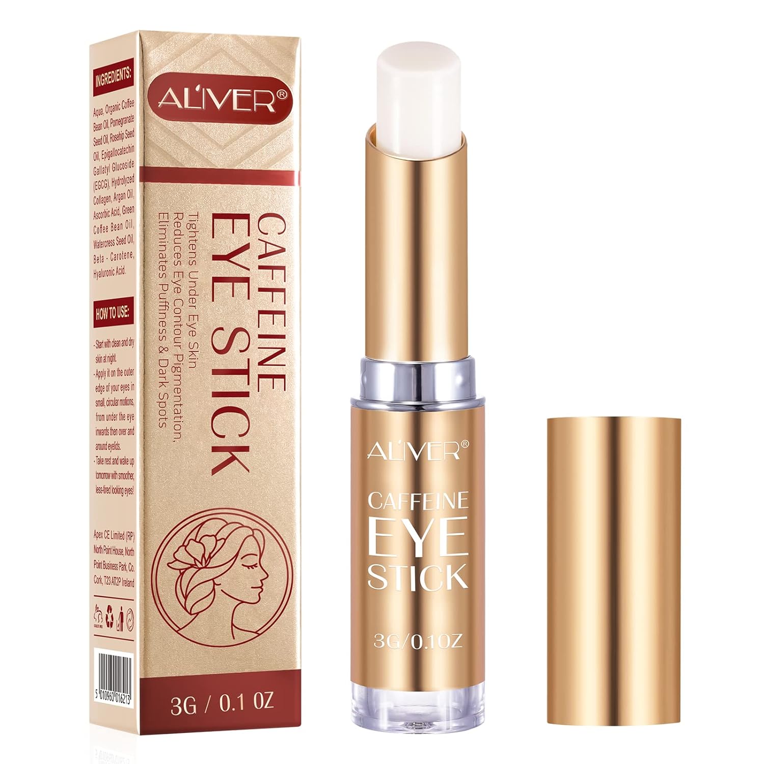 Retinol Eye Stick, Coffeine Eye Cream for Dark Circles and Puffiness, Reduces Fine Lines and Dark Circles, Under Eye Cream Anti Aging, Eye Brightener Stick, Eye Cream for Wrinkles (Coffeine)