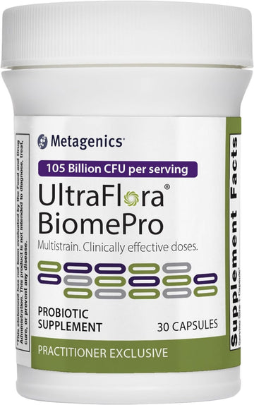 Metagenics UltraFlora BiomePro, Daily Multistrain Probiotic Supplement