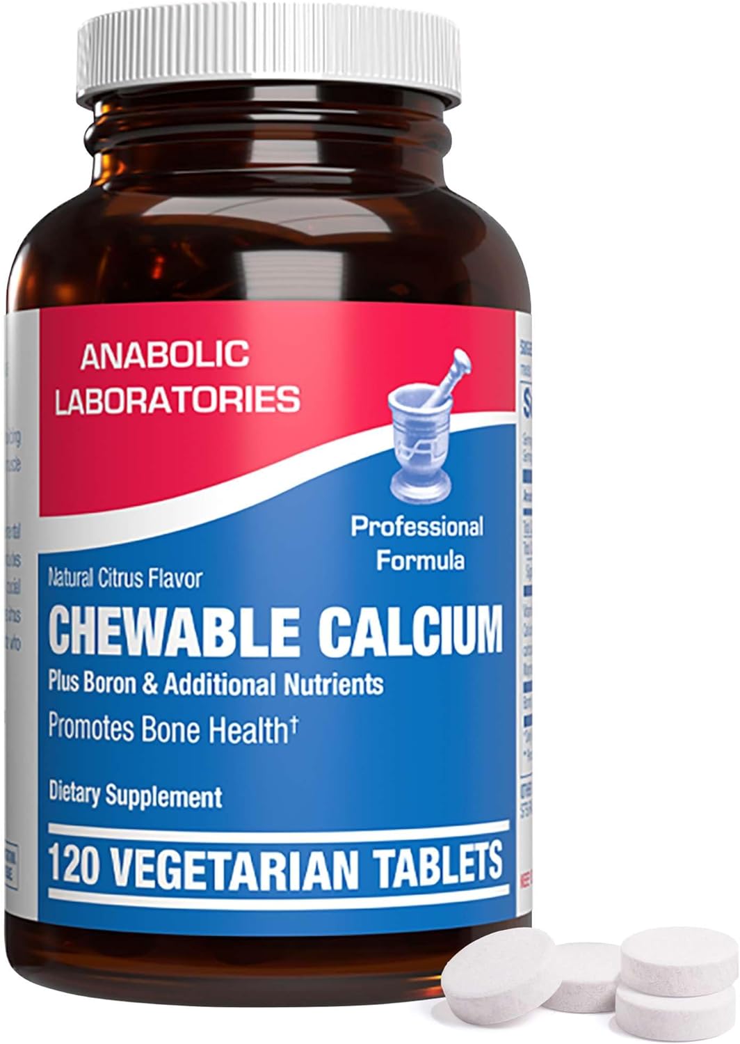 Chewable Calcium Supplement 1000mg - 120 Vegetarian Tablets with Vitam