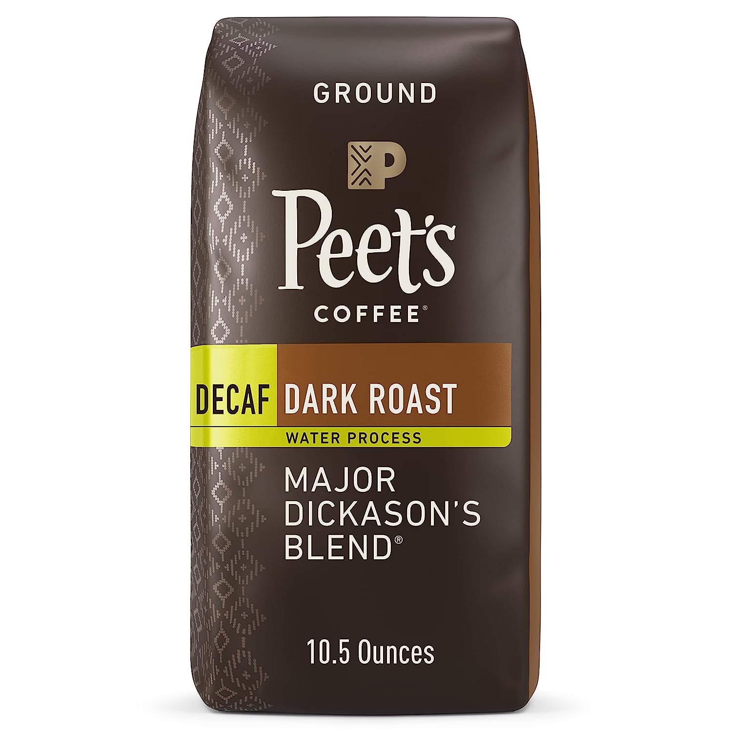 Peet's Coffee, Dark Roast Decaffeinated Ground Coffee - Decaf Major Dickason's Blend Bag