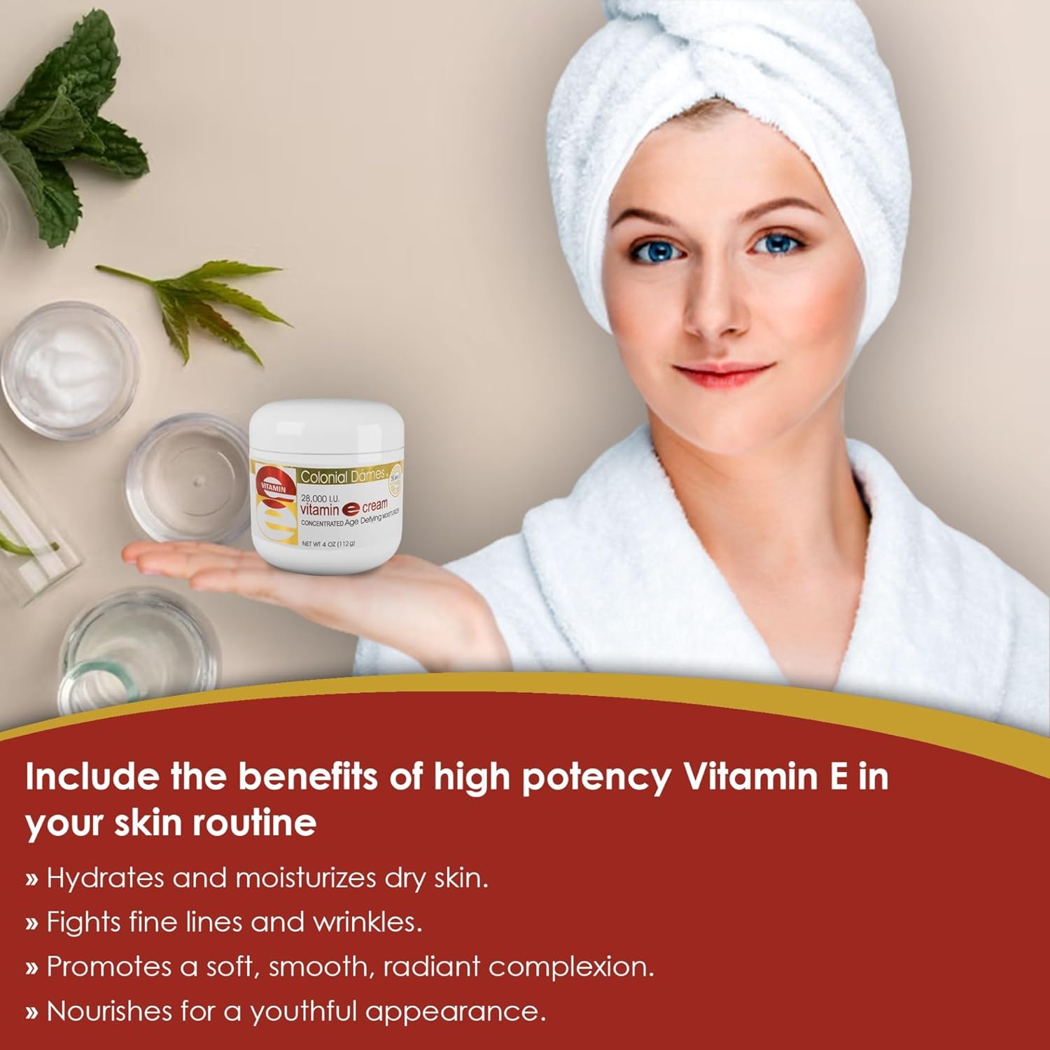 Colonial Dames Concentrated Vitamin E Moisturizing Cream 28,000 I.U. f