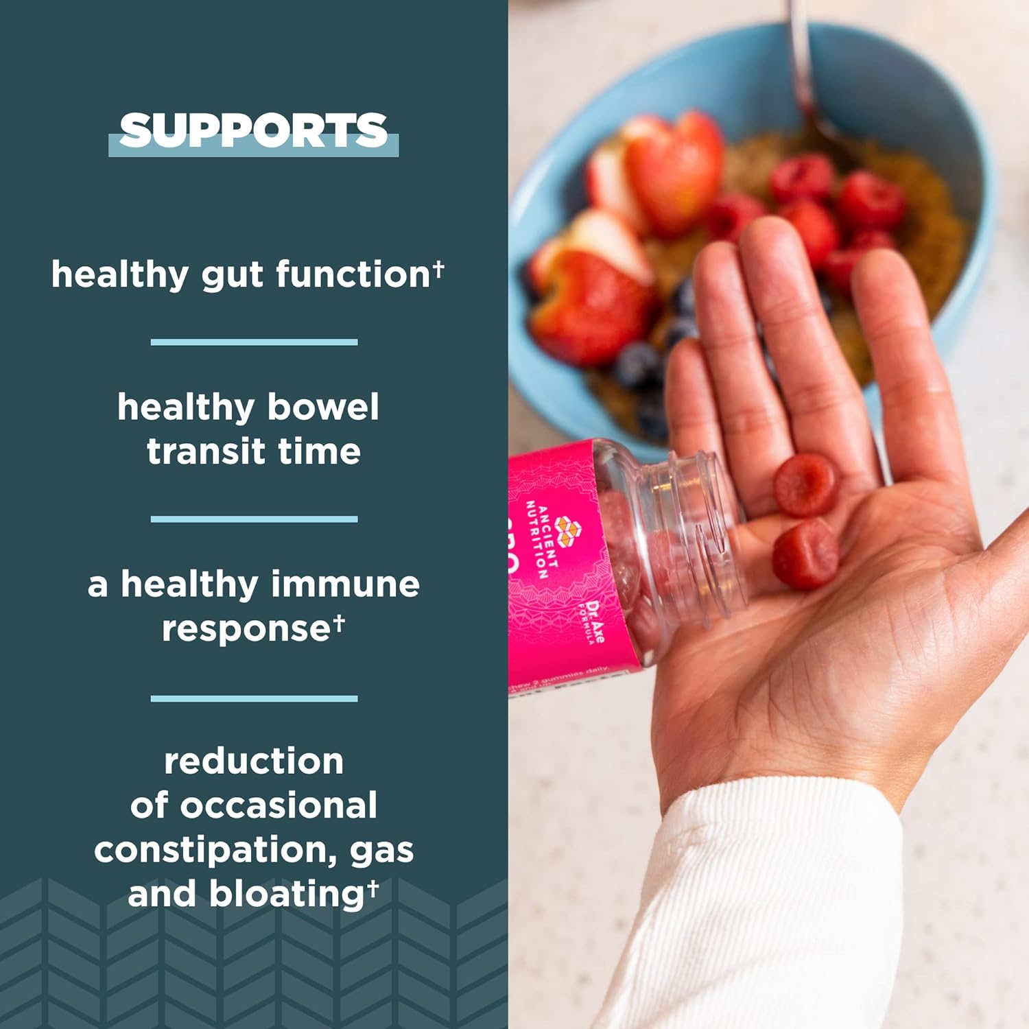 Ancient Nutrition Probiotics, SBO Probiotics Berry Gummies 10 Billion 