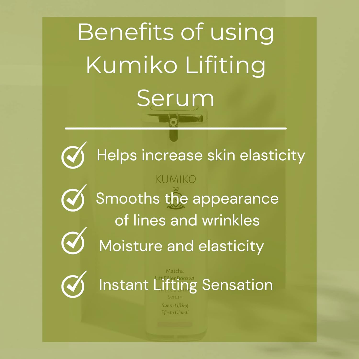 Esupli.com KUMIKO Lift Filler Booster - Serum with Matcha Tea Extract, 