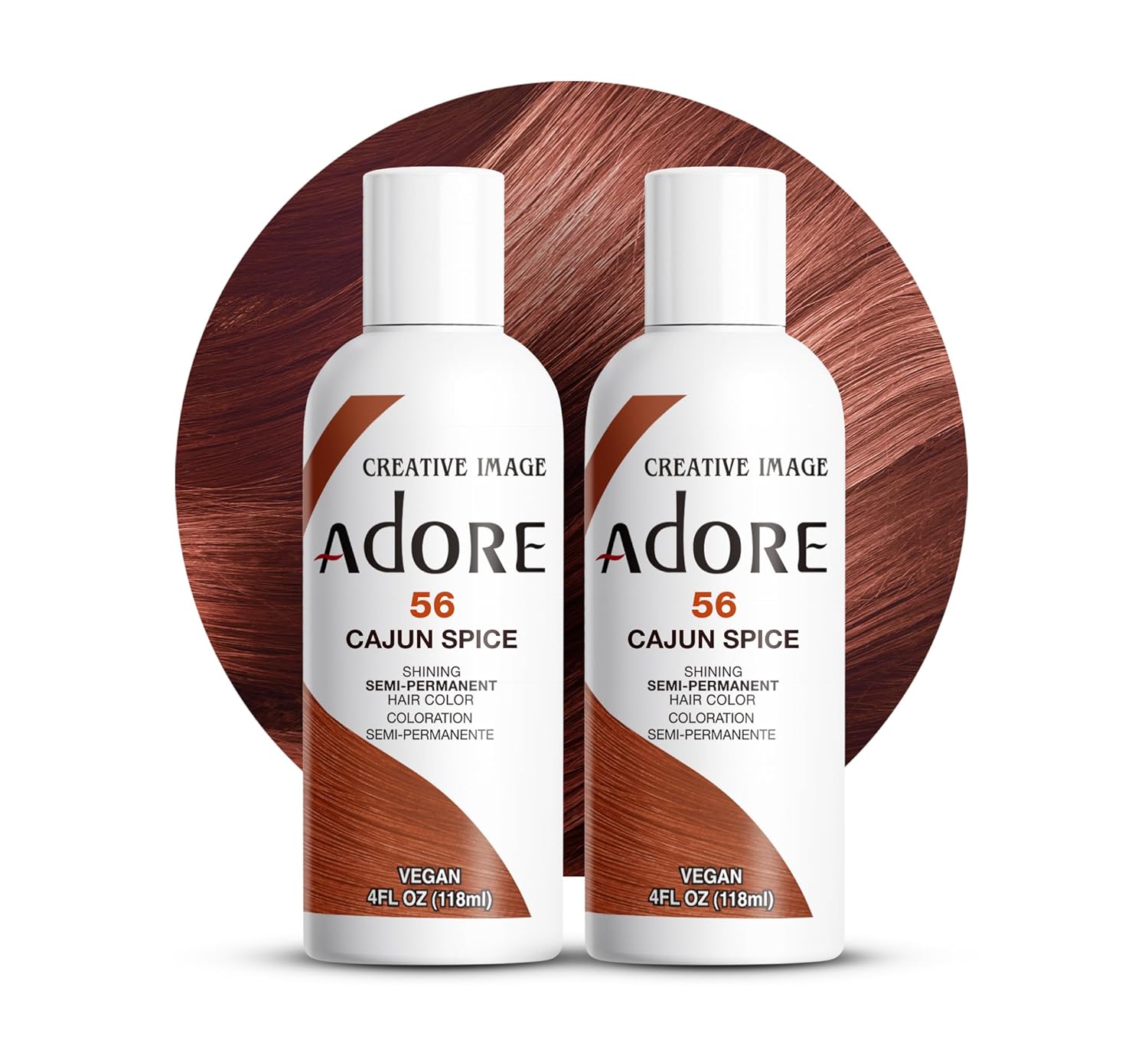 Adore Semi Permanent Hair Color - Vegan and Cruelty-Free Hair Dye - 4   - 056 Cajun Spice (Pack of 2)