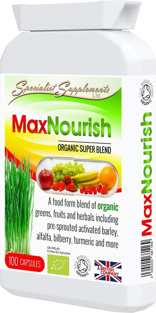 Specialist Supplements MaxNourish Organic 100 Capsules, (Pack of 1)

82 Grams