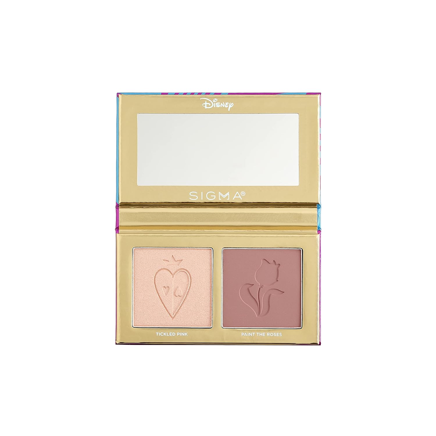 Sigma Beauty and Disney Makeup Palette- Alice in Wonderland Highlighter and Blush Palette - Long lasting blush and Highlighter Pressed Powder - Gluten Free, Cruelty Free, Vegan Makeup Palette