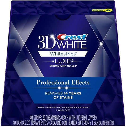 Crest 3D Luxe Whitestrips Professional Effects, Enamel Safe - 20 ct - 2 pk