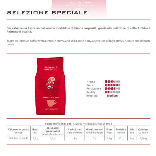 Essse Caffe Selezione Speciale, Authentic Italian Espresso Bar, Whole Bean Coffee, Medium Roast