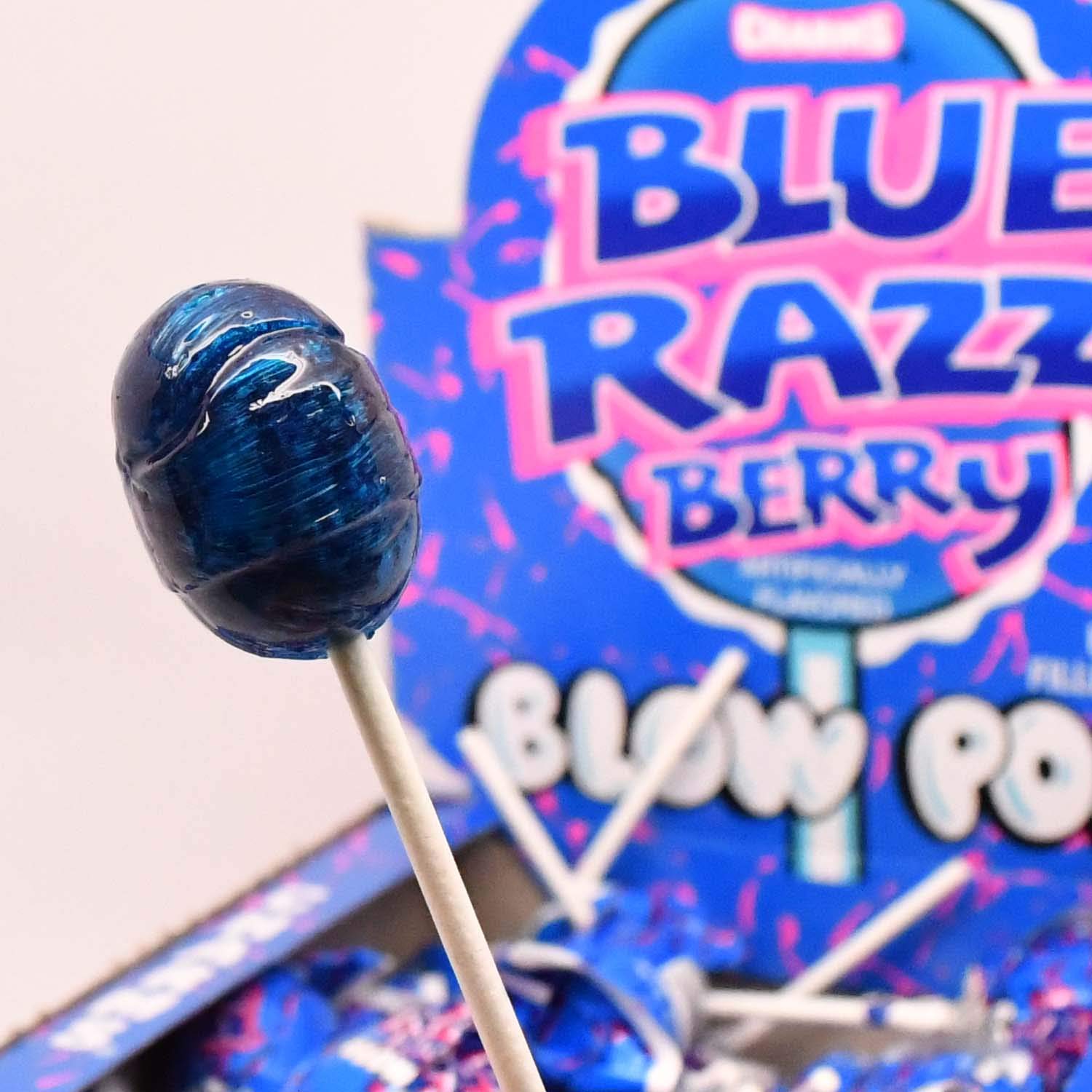 Charms Blow Pops Blue Razz Berry Flavor, 48 Count (Pack of 4